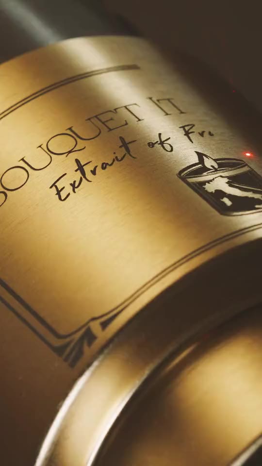 Bouquet Italiano gold candle vessel being engraved in our workshop
